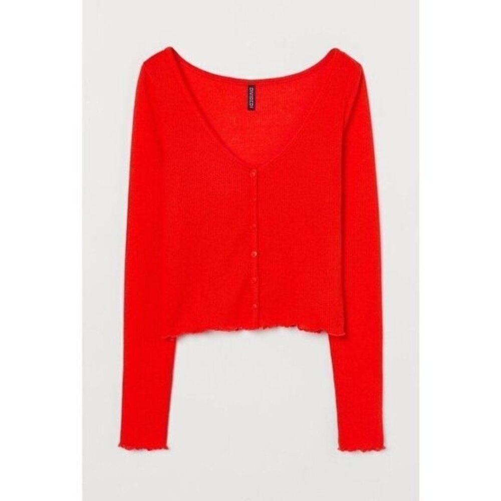 Divided Women's V- Neck‎ Button-front Long Sleeve Fitted Cardigan